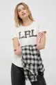 beżowy Lauren Ralph Lauren t-shirt bawełniany