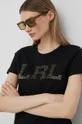 μαύρο Βαμβακερό μπλουζάκι Lauren Ralph Lauren