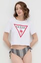Pamučna majica Guess pamuk bijela E02I01.JA914