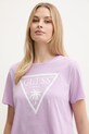 Одежда Хлопковая футболка Guess E02I01.JA914 фиолетовой