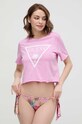 Бавовняна футболка Guess E02I01.JA914 рожевий SS25
