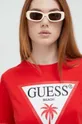červená Bavlnené tričko Guess