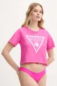 Guess tricou din bumbac roz E02I01.JA914