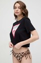 Guess t-shirt bawełniany E02I01.JA914 czarny SS25
