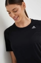 czarny adidas Performance t-shirt do biegania Fast