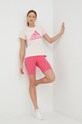 Bavlněné tričko adidas IB9455 růžová SS23
