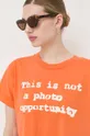 πορτοκαλί Βαμβακερό μπλουζάκι Guess x Banksy