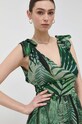 Guess bluzka z domieszką jedwabiu zielony W3GH92.WE550