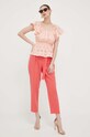 Bavlněná halenka Guess W3GH89.WFG40 oranžová SS23