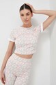 Guess t-shirt z elastanem różowy V3GP08.KBP41