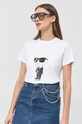 Хлопковая футболка Karl Lagerfeld белый 230W1700