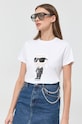 Karl Lagerfeld tricou din bumbac alb 230W1700