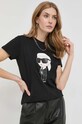 Хлопковая футболка Karl Lagerfeld чёрный 230W1700