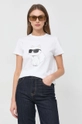 biały Karl Lagerfeld t-shirt bawełniany