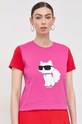 Karl Lagerfeld t-shirt bawełniany różowy 230W1703