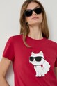 Karl Lagerfeld t-shirt bawełniany czerwony 230W1703