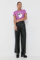 Karl Lagerfeld t-shirt in cotone 230W1703 rosa AA00