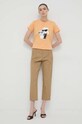 Karl Lagerfeld t-shirt bawełniany 230W1704 pomarańczowy AA00