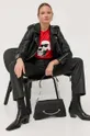 Bombažna kratka majica Karl Lagerfeld rdeča