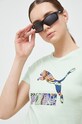 Puma t-shirt bawełniany zielony 538050
