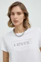 λευκό Βαμβακερό μπλουζάκι Levi's