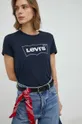 granatowy Levi's t-shirt bawełniany Damski