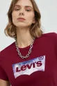 bordowy Levi's t-shirt bawełniany