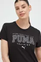 μαύρο Μπλουζάκι προπόνησης Puma Graphic Tee Fit