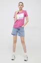 Bombažna kratka majica Pepe Jeans Lucie roza