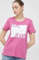 Pepe Jeans t-shirt bawełniany Lucie różowy PL505392.371
