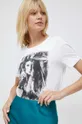 λευκό Βαμβακερό μπλουζάκι Pepe Jeans Liana