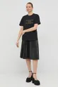 Βαμβακερό μπλουζάκι Elisabetta Franchi μαύρο