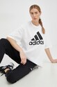 Памучна тениска adidas свободна бял HR4930