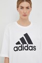 Памучна тениска adidas бял HR4930