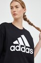 Памучна тениска adidas черен HR4931