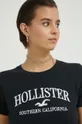 czarny Hollister Co. t-shirt bawełniany Damski