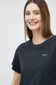 Pamučna majica Pepe Jeans Wimani bez uzorka crna PL505483.999