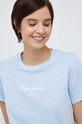 Bavlněné tričko Pepe Jeans Wendy modrá PL505480.524