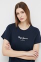 Pepe Jeans t-shirt bawełniany nadruk granatowy PL505480.594