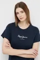 mornarsko modra Bombažna kratka majica Pepe Jeans Ženski
