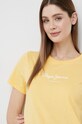Ρούχα Βαμβακερό μπλουζάκι Pepe Jeans Wendy PL505480.039 κίτρινο