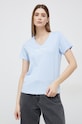Bavlnené tričko Pepe Jeans Wendy V Neck PL505482.524 modrá SS23