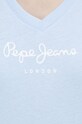Bavlnené tričko Pepe Jeans Wendy V Neck modrá PL505482.524