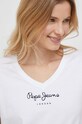 Βαμβακερό μπλουζάκι Pepe Jeans Wendy λευκό PL505482.800