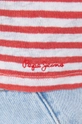 červená Ľanové tričko Pepe Jeans Leia