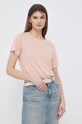 Pepe Jeans maglietta con aggiunta di lino arancione PL505435.118