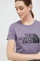 μωβ Βαμβακερό μπλουζάκι The North Face Γυναικεία