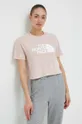 różowy The North Face t-shirt bawełniany