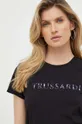 czarny Trussardi t-shirt bawełniany