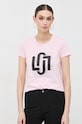 Liu Jo t-shirt bawełniany CA3396.J5003 różowy SS23